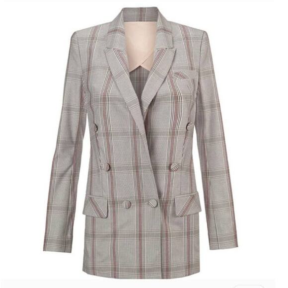 Cabi gray plaid sleuth career Blazer jacket size 8 - Picture 5 of 12
